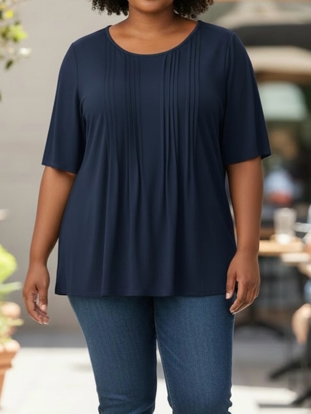 Avenue Pintuck Knit Top